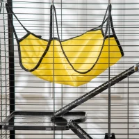 PawHut Cage petits rongeurs cochon d'inde, lapin, furets 3 niveaux avec abreuvoir, hamac, 2 rampes dim. 80L x 48l x 78H cm - noir(m-8)