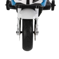 HOMCOM Moto Elettrica BMW per Bambini Batteria 12V Velocità 2.5-5Km/h con Rotelle e Luci 110×47×69cm Nero-blu(m-9)