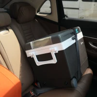 Outsunny 33L Auto-Kühlschrank Kühlbox Mini-Kühlschrank tragbar DC 12V AC 220V/240V für Auto und Camping Grau 40 x 30 x 43 cm(m-7)