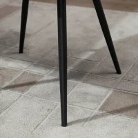 HOMCOM Sedia da Pranzo in Stile Industriale con Schienale, Sedia da Soggiorno Moderna in  Finta Pelle e Metallo Nero, 61x58x84 cm, Grigia(m-9)