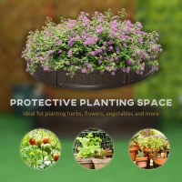 Outsunny Raise Garden Bed Kit, HDPE Round Planter Box Above Ground, DIY Flower Pot Assembly for Flowers/Herb/Vegetables Outdoor Garden Backyard, Φ123 x 21cm(m-4)