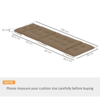 Outsunny Set of Two 190 x 56cm Sun Lounger Cushions - Khaki(m-3)