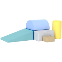 AIYAPLAY Juego de 4 Bloques Psicomotricidad para Niños Juguete para Aprendizaje para Escalar y Gatear Multicolor(m-11)