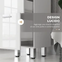 kleankin Mobiletto Bagno in Truciolato con 4 Cassetti e Base Rialzata, 30x30x93 cm, Bianco(m-5)