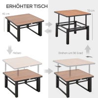 Outsunny Gartengarnitur für 4 Personen Gartenmöbel-Set mit hebbarem Couchtisch Sofa mit Kissen Outdoor Aluminium Grau(m-5)