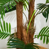 Outsunny künstliche Pflanzen 120 cm künstlicher Palmen Palme Kunstpflanze Kunstbaum Kunstpflanzen im Topf Zimmerpflanze Dekopflanze Büropflanze Kunststofftopf für drinnen und draußen(m-7)
