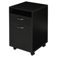 HOMCOM Rollcontainer Schubladencontainer Container, 1 Fach, 1 Regal, 1 Schublade, 40 cm x 3 cm x 60 cm, Schwarz