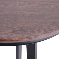 HOMCOM Conjunto Mesa y 2 Sillas Taburetes Mueble Redonda Bar Restaurante Juego de 3 Piezas Comedor Estilo Industrial Vintage Altura Ajustable Madera y Acero(m-8)