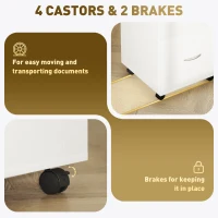 HOMCOM Two Drawer Lockable Filing Cabinet - White Wood Grain(m-5)