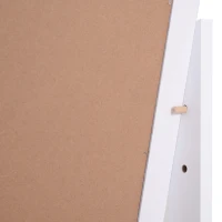 HOMCOM Standspiegel Ganzkörperspiegel Schminkspiegel Erhöhte Füße Pflegeleicht MDF Weiß 47 x 46 x 148 cm(m-6)