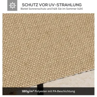 Outsunny Ersatzdach für Gartenpavillon, Polyester, 2,98 x 2,95 m, Beige(m-4)