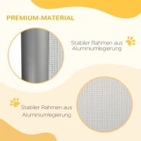 PawHut 140cm Treppenschutzgitter ausziehbar Türschutzgitter Roll einhand-bedienung Türgitter Treppenschutz Absperrgitter für Hund Türschutz Weiß(m-4)
