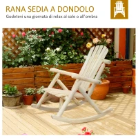 Outsunny Sedia a Dondolo da Giardino, Stile Adirondack in Legno di abete, Design Ergonomico, Color Legno 96x66x98cm(m-4)