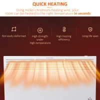 HOMCOM POWER Convector Radiator Freestanding or Wall-mounted Heating with 2 Heat Settings Safety Cut-Off, White(m-6)