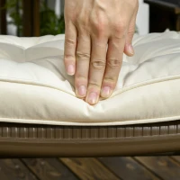 Outsunny Set of 4 Garden Seat Cushion with Ties, 42 x 42cm Replacement Dining Chair Seat Pad, Cream White(m-8)