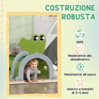 AIYAPLAY Tunnel per Bambini 3-6 Anni a Forma di Coccodrillo, Gioco per Interno ed Esterno in Plastica, Verde(m-5)