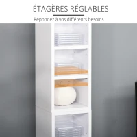 HOMCOM Lot de 2 étagères colonnes armoire de rangement CD-DVD 6 + 6 compartiments 21 x 22,5 x 88,5 cm capacité max. 204 CD blanc(m-6)