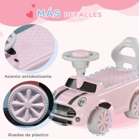 AIYAPLAY Coche Correpasillos con Volante Bocina y Sistema de Antivuelco Carga 25 kg 53x25x35 cm Rosa(m-7)