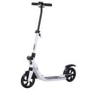 HOMCOM Monopattino Scooter Monopattino Pieghevole Regolabile con Serratura Rinforzata per Adulti e Bambini in Alluminio, PP, PU 93.5 x 38  x 95-105 cm Bianco(m-10)