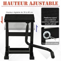 HOMCOM Support universel de moto réglable cric hydraulique lève moto béquille d'atelier stand moto tout-terrain moto cross supermotard noir(m-5)