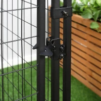 PawHut Perrera de Exterior con Toldo para Mascotas con Malla de Metal y Puerta con Cerradura 141x141x153 cm Negro(m-9)