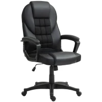 HOMCOM Faux Leather Office Chair - Black(m-11)
