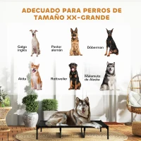 PawHut Cama Elevada para Perros Grandes Cama para Perros con Zona de Malla Transpirable y Bolsa 122x92x23 cm Negro(m-4)