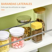 HOMCOM Carrito de Cocina Verdulero con 1 Cajón y 2 Estantes Abiertos Carro Auxiliar con Ruedas 25x50x85 cm Blanco(m-5)