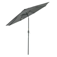 Outsunny Parasol de Jardín de Aluminio  Ø264x253 cm con Ángulo Ajustable Protección UV 50+ Manivela Gris(m-1)