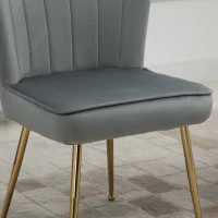 HOMCOM Set 2 Sedie Moderne e Imbottite per Salotto o Soggiorno con Rivestimento Effetto Vellutato, 57x58x88cm, Grigio(m-9)