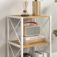 HOMCOM Mobiletto Scaffale per Soggiorno Cucina, Bagno 3 Ripiani Salvaspazio Legno 40x35x72.5cm(m-8)