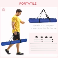 PawHut Set di 4 Ostacoli Agility Dog per Addestramento Cani con Sacca di Trasporto, Altezza delle Barre Orizzontali Regolabili, 99x65x94cm(m-5)