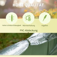 Outsunny Pop-Up Gewächshaus mit 4 Türen, Schnellaufbau, grün+transparent, 245 x 120 x 132 cm(m-4)
