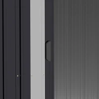 Outsunny Gartenhaus Geräteschuppen Gerätehaus Gartenchuppen, wetterbeständig, 2,6 m² Bodenfläche, rostfreier Stahl, 195,5 x 153 x 188 cm, Schwarz(m-9)