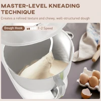 HOMCOM 1300W Kitchen Stand Mixer, with Accessories - White(m-5)