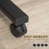 HOMCOM Laptop Table Height Adjustable, Mobile Laptop Stand with Wheels, Sofa Side Table for Home Office, Black(m-6)