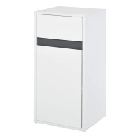 HOMCOM MDF Tri-Compartment Bathroom Storage Cabinet White(m-11)