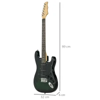 SPORTNOW Six-String Electric Guitar, with 15W Amplifier, Digital Turner, Picks, Shoulder Strap, Case Bag - Dark Green(m-3)