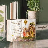 HOMCOM Presepe di Natale, Natività con Statuine 3D in Resina, 21.5x9.5x14cm(m-2)