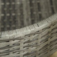 PawHut Wicker Covered Dog Bed with Canopy Outdoor Pet Sofa with Cushion Waterproof for Small Medium Dogs, Grey(m-9)