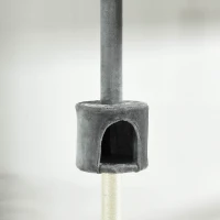 PawHut Floor to Ceiling Cat Tree for Indoor Cats, Kitten Tower, Condo, Multi-Layer Activity Center, Indoor Pet Play House with Solid Scratching Post Hanging Balls, Light Grey(m-7)