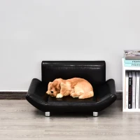 PawHut Haustiersofa Hundesafa Hundematte Hundebett Haustierbett Hunde Hundecouch Schwarz 71.5 x 44,5 x 35 cm(m-5)