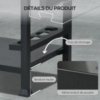 Outsunny Chariot pour barbecue plancha avec plateau en inox, multi-équipements, 6 crochets, tablette rabattable, 2 roulettes(m-7)