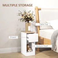 HOMCOM Set of Two Modern Storage Bedside Tables - White(m-4)
