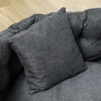 PawHut Cama para Mascotas con 2 Almohadas Colchón para Perros Antideslizante con Funda Extraíble y Lavable 70x50x30 cm Gris(m-9)