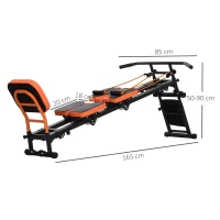 SPORTNOW Flat or Incline Home Gym Equipment, Reformer Pilates Machine, Abs Machine, Power, with Adjustable Push Up Bar(m-3)