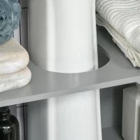 kleankin Mueble para Debajo del Lavabo Armario Baño de Suelo de Madera con 1 Armario de 2 Estantes Interior 60x30x60 cm Blanco(m-8)