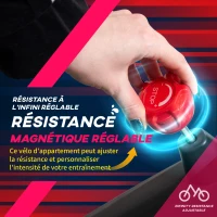 HOMCOM Vélo d'appartement ergomètre vélo de biking résistance magnétique selle réglable 2 roulettes de déplacement écran LCD acier rouge noir(m-4)