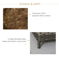 PawHut Rattan Dog Sofa with Soft Cushion, Raised Pet Bed Cat Chair Couch with Soft Washable Cushion, Indoor Outdoor Use, for Mini and Small Sized Dogs - Grey(m-6)