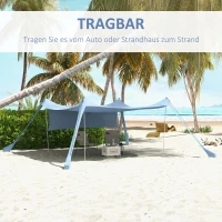 Outsunny Sonnensegel, wasserdicht, anpassbar, leicht, faltbar, Stahltützen, 3x3x2m, Blau(m-7)